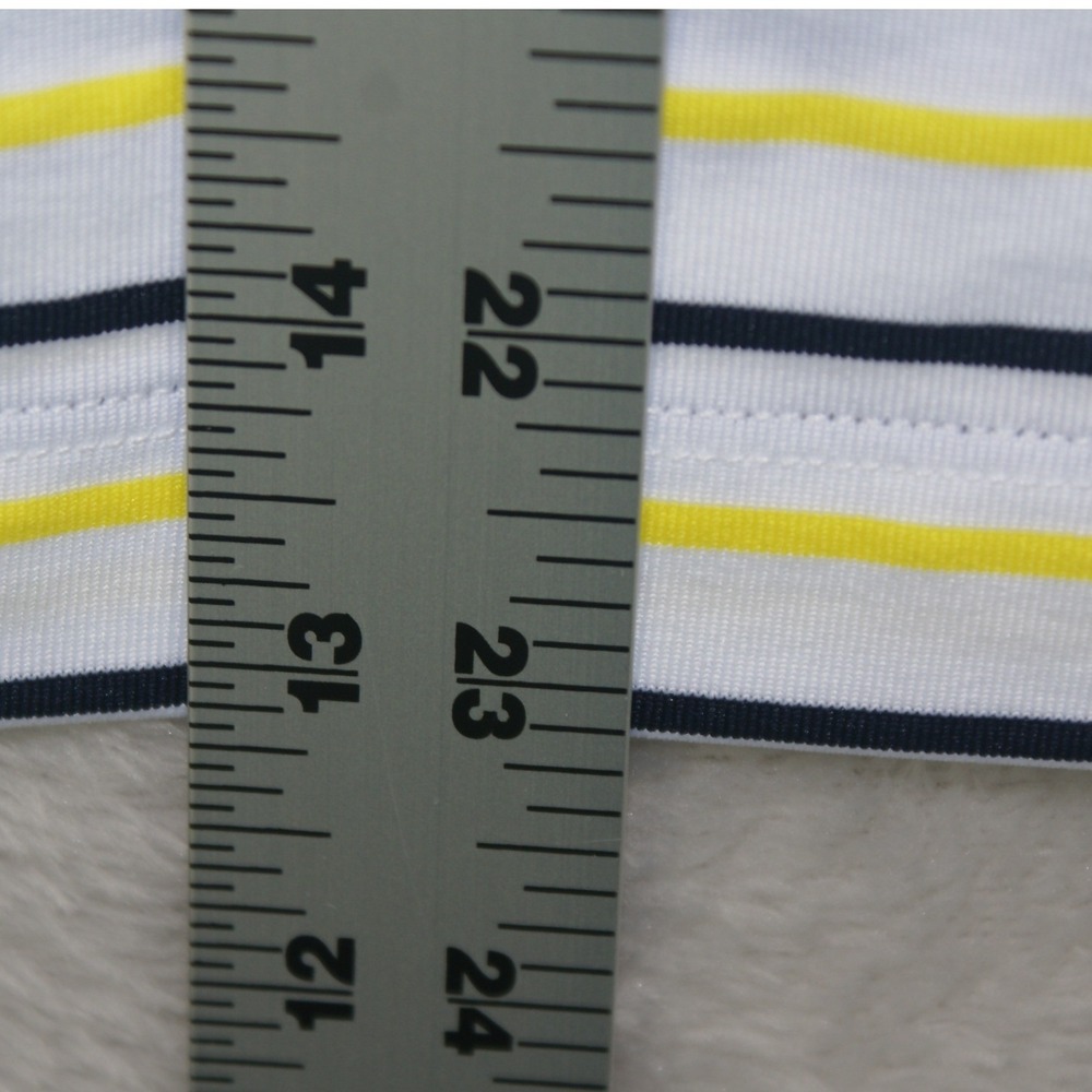 Lohla Sport Emma Striped Top LJL1001 Lemon Navy White Quarter Zip Polo Womens S - Picture 9 of 9